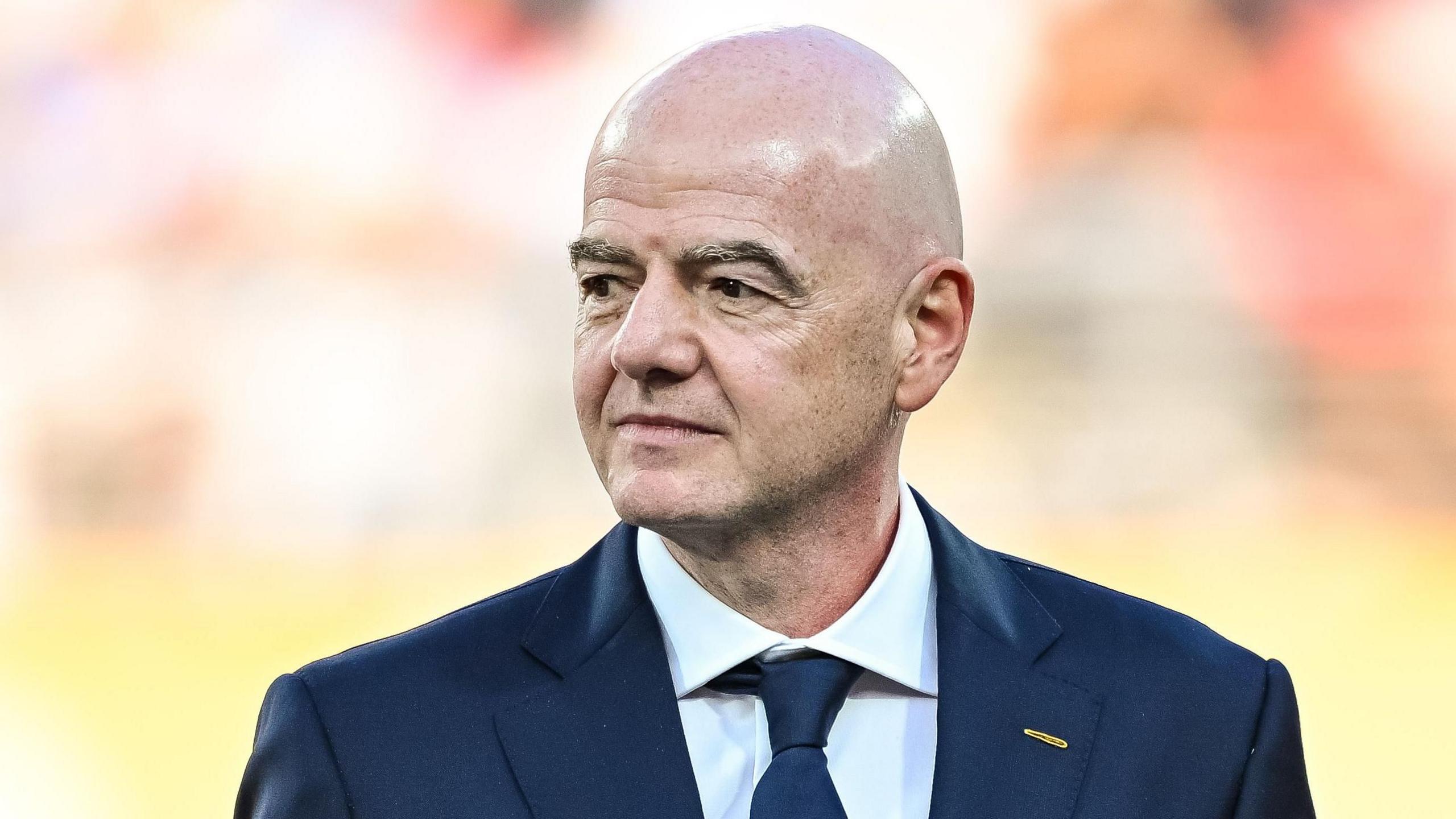 FIFA president Gianni Infantino announcing scrapping of controversial World Cup private investment stake sale plan 2026