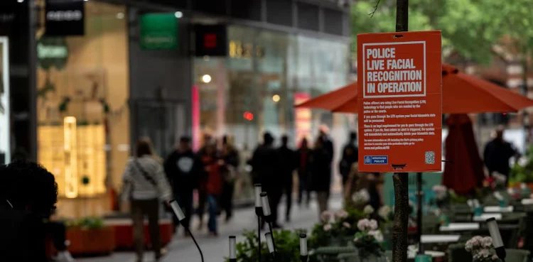 Facial recognition cameras on London streets raise concerns over security and civil liberties.